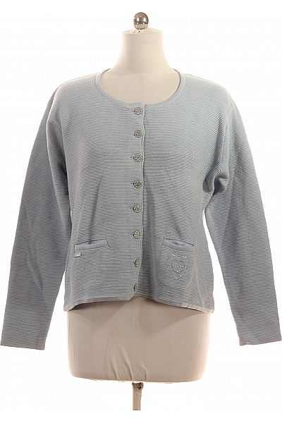 Stockerpoint Dámský bavlněný světle modrý žebrovaný propínací kardigan Vel. m | Stockerpoint | obrázek 2