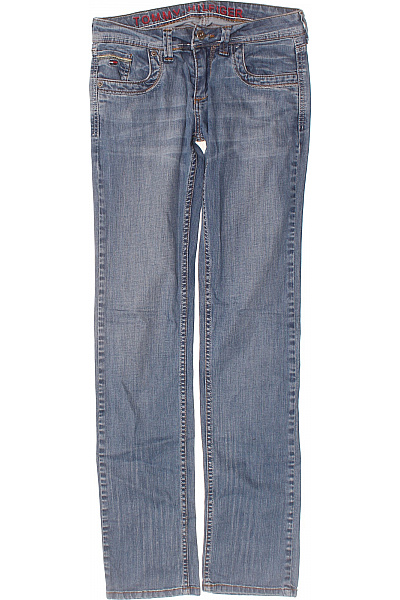 TOMMY HILFIGER Dámské Modré Seprané Strečové Džíny Rovné Kapsy Velikost 29