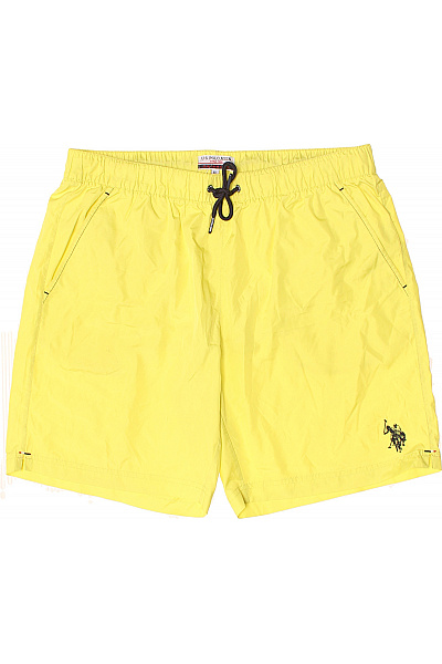 U.S.POLO ASSN. Pánské žluté Plavkové Kraťasy S Potiskem A Kapsami Vel. XL