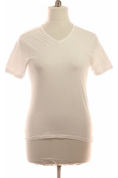 Hugo Boss Dámské Tričko S Krátkým Rukávem Bílé Basic Jednobarevné Bavlněné Velikost L