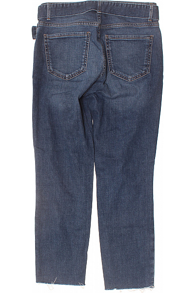 MANGO Dámské modré rifle s vázáním v pase a roztřepenými nohavicemi Velikost 36 | MANGO | obrázek 2