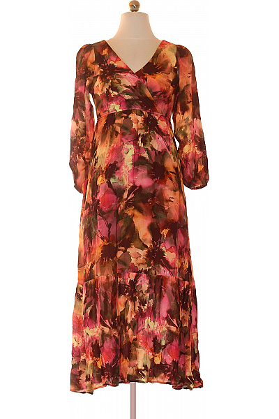 LAWRENCE GREY dámské šaty s dlouhým rukávem květované zavinovací maxi Velikost 34 | LAWRENCE GREY | obrázek 2