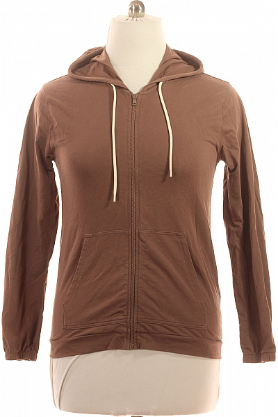 TEZENIS Dámská hnědá mikina s kapucí a zipem jednobarevná s dlouhým rukávem Vel. l | TEZENIS | obrázek 2