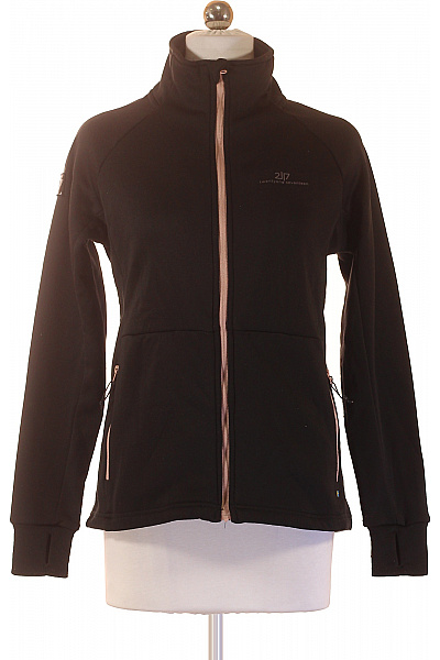 Dámská černá Polyesterová Sportovní Rozepínací Mikina Se Stojáčkem Velikost S