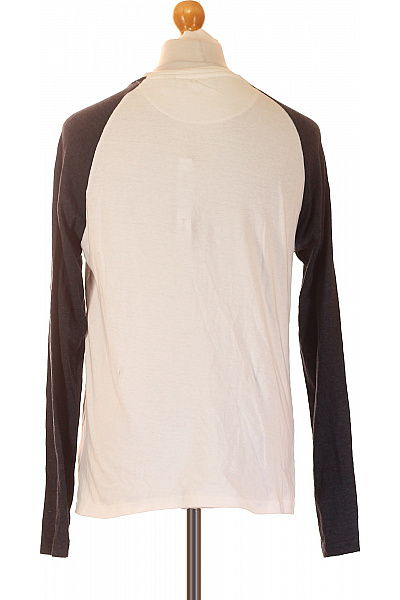 BRAVE SOUL Pánské bavlněné tričko raglánový rukáv dlouhé bílé šedé basic Velikost M | BRAVE SOUL | obrázek 2