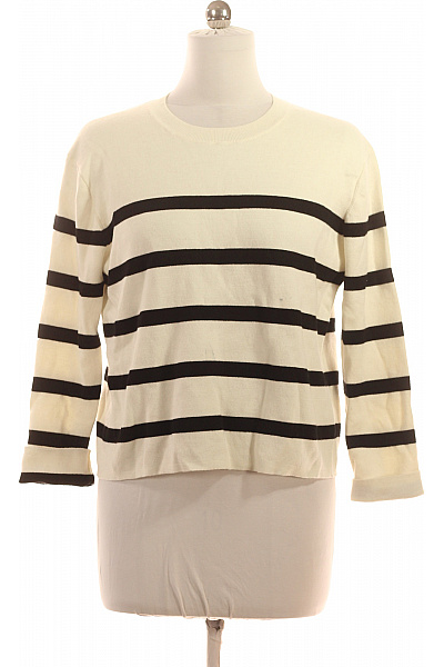 Emilio Sarto Dámský Krémový Pruhovaný Pulovr S Dlouhým Rukávem Basic Vel. M
