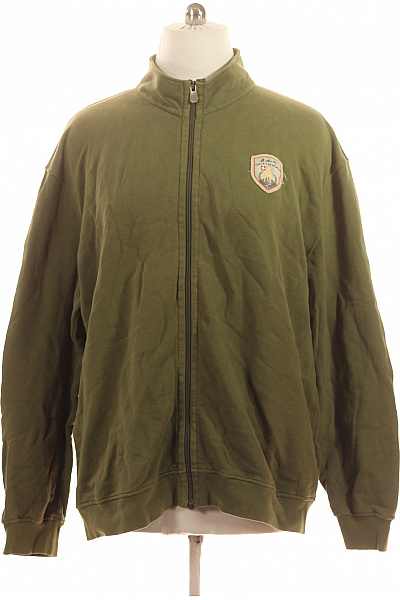 St.Moritz Pánská khaki mikina na zip s výšivkou outdoorová streetwear Vel. 3XL | St.Moritz | obrázek 2