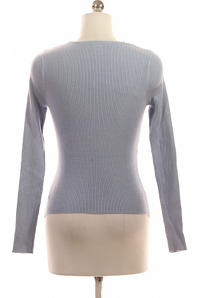 Lascana Dámský světle modrý žebrovaný zavinovací pulovr s výstřihem do V Vel. 36/38 | Lascana | obrázek 2