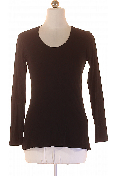 Street One Dámské bavlněné tričko černé basic jednobarevné s dlouhým rukávem a kulatým výstřihem Velikost .42 | Street One | obrázek 2