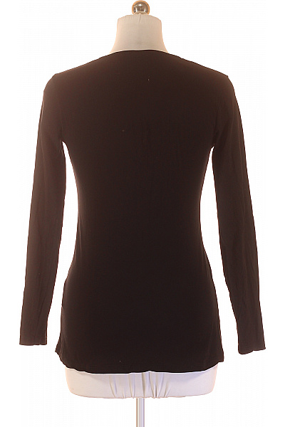 Street One Dámské bavlněné tričko černé basic jednobarevné s dlouhým rukávem a kulatým výstřihem Velikost .42 | Street One | obrázek 3