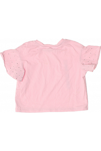 Dívčí Růžové Tričko Krátký Rukáv Flitry Nabírané Letní Velikost 116 | Unimoda | obrázek 3