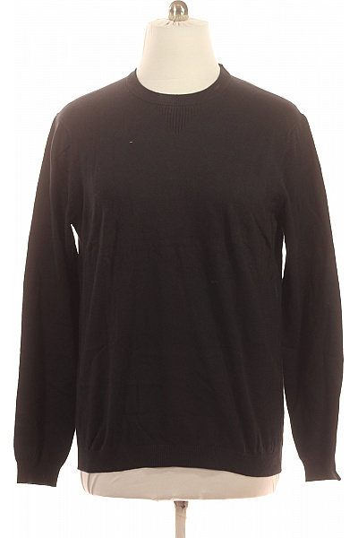 Esprit Pánský Bavlněný černý Tenký Pulovr Basic Dlouhý Rukáv Přes Hlavu Vel. XL