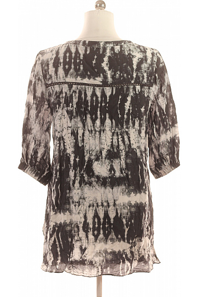 MARYAN MEHLHORN Dámská tuniková halenka černobílá tie-dye s krátkým rukávem V-výstřih Vel. L | MARYAN MEHLHORN | obrázek 3