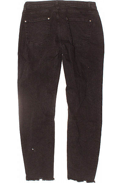 monari Černé skinny džíny seprané s flitry na boku Velikost 38 | monari | obrázek 2