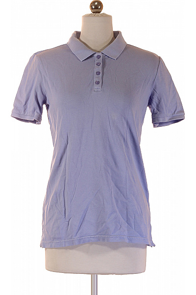 FYNCH-HATTON Dámské Bavlněné Světle Fialové Polo Tričko S Krátkým Rukávem Basic Vel. S