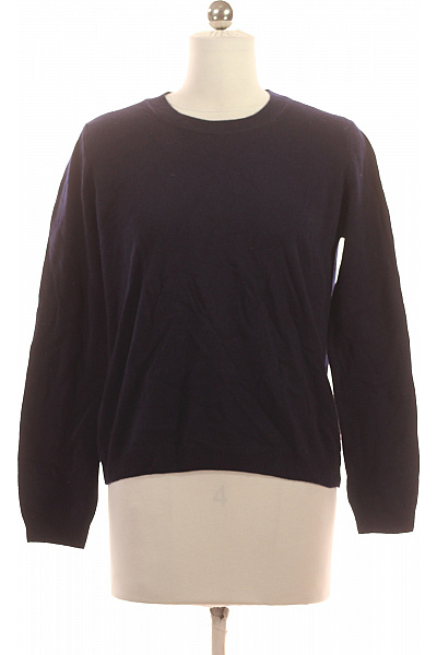 MAX TONSO CASHMERE Dámský Tmavě Modrý Pletený Svetr Basic Přes Hlavu Vel. S