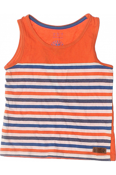 Chlapecké tílko oranžové modré bílé pruhované letní Vel. 4/5y | Unimoda | obrázek 2