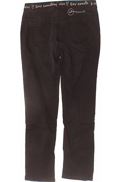 Dámské tmavé polyesterové džíny rovné s nášivkami Velikost 26 | Unimoda | obrázek 2