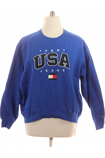 TOMMY HILFIGER Bavlněná modrá mikina USA streetwear přes hlavu s výšivkou Vel. XXL | TOMMY HILFIGER | obrázek 2