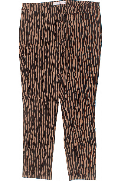 MANGO Dámské kalhoty vzor zebry hnědočerné elegantní rovné cigaretové Vel. 44 | MANGO | obrázek 2