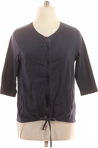 BEXLEYS Dámská Tmavě Modrá Rozepínací Mikina 3/4 Rukáv Zkrácená Se šňůrkou Velikost L