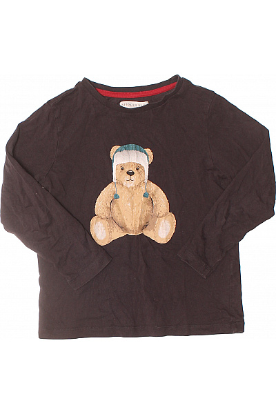 Dětské Chlapecké Hnědé Tričko Dlouhý Rukáv Medvěd Zimní Velikost 5/6y
