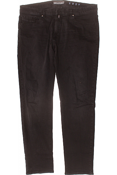 PIERRE CARDIN Pánské černé Strečové Rovné Džíny Seprané Vel. 42/34