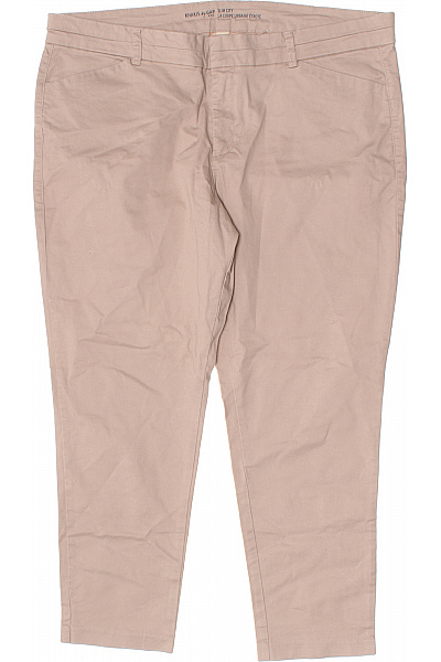 Dámské béžové plátěné kalhoty slim střih ležérní s kapsami Vel. 48 | Unimoda | obrázek 2