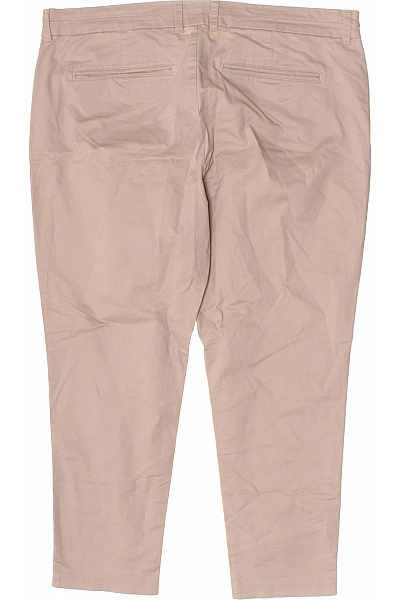 Dámské béžové plátěné kalhoty slim střih ležérní s kapsami Vel. 48 | Unimoda | obrázek 3