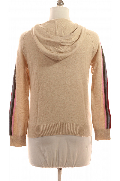 Angels Dámský béžový pletený pulovr s kapucí a pruhy na rukávech Vel. M | Angels | obrázek 2