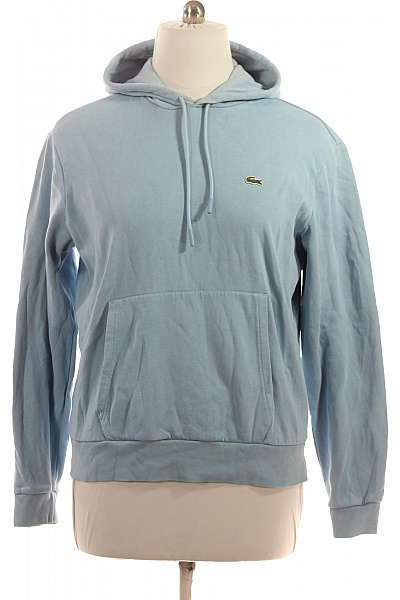 LACOSTE Pánská Bavlněná Modrá Mikina S Kapucí A Klokaní Kapsou Velikost Xl