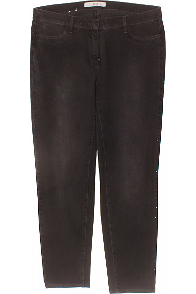 BRAX Dámské černé Džíny Slim Fit Seprané S Kamínky Nad Kotníky Vel. M