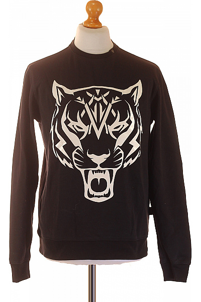 PLEIN SPORT Pánská bavlněná černá mikina přes hlavu s tygrem streetwear Vel. M | PLEIN SPORT | obrázek 2