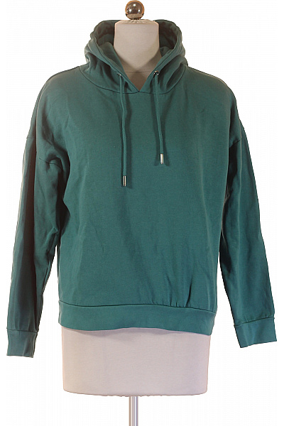 deluxe Dámská bavlněná zelená mikina s kapucí přes hlavu jednobarevná streetwear Vel. s | deluxe | obrázek 2