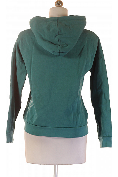 deluxe Dámská bavlněná zelená mikina s kapucí přes hlavu jednobarevná streetwear Vel. s | deluxe | obrázek 3