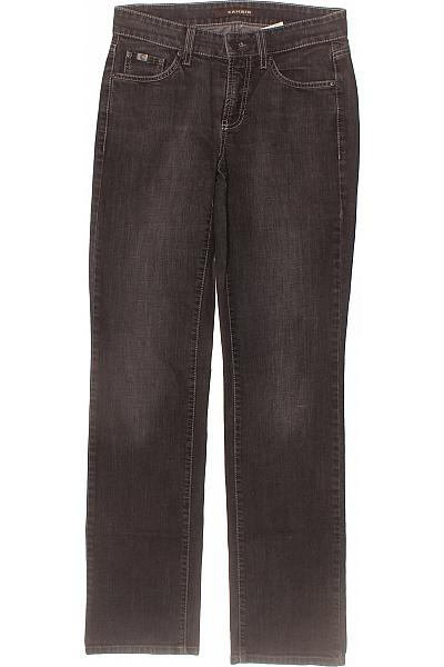 CAMBIO Dámské Bavlněné Džíny Tmavě šedé Rovné Seprané Klasické Velikost 36