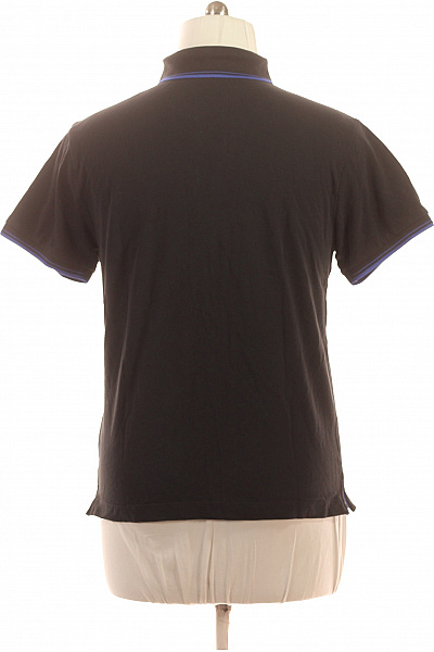 LAWRENCE GREY Pánské bavlněné polo tričko černé s modrým lemováním Velikost XL | LAWRENCE GREY | obrázek 3