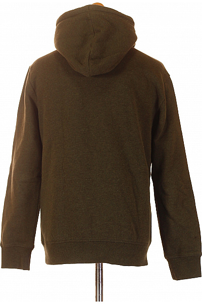 SUPERDRY Pánská bavlněná tmavě zelená jednobarevná mikina s kapucí přes hlavu klokaní Velikost M | SUPERDRY | obrázek 2