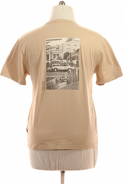 Pepe Jeans Pánské tričko béžové s krátkým rukávem a nápisem basic Vel. s | Pepe Jeans | obrázek 3