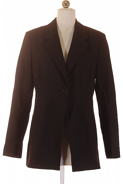 S.OLIVER Dámské černé Společenské Sako Elegantní Vypasované Jednořadé S Jedním Knoflíkem Vel. 34