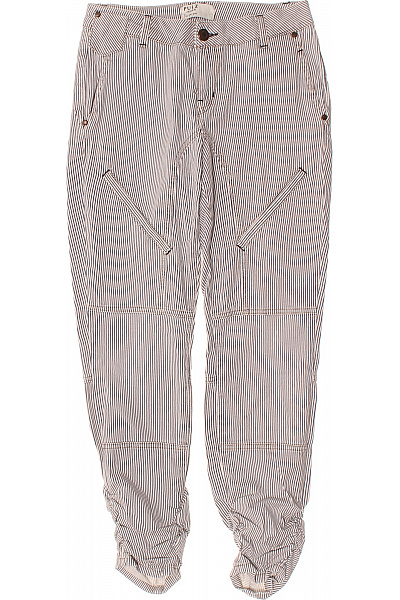 PULZ JEANS Dámské Pruhované Volné Jogger Kalhoty S Kapsami Retro Styl Velikost S