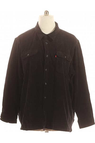 LEVIS Pánská bavlněná černá manšestrová košile svrchní ležérní zateplená Velikost 3xl | LEVIS | obrázek 2