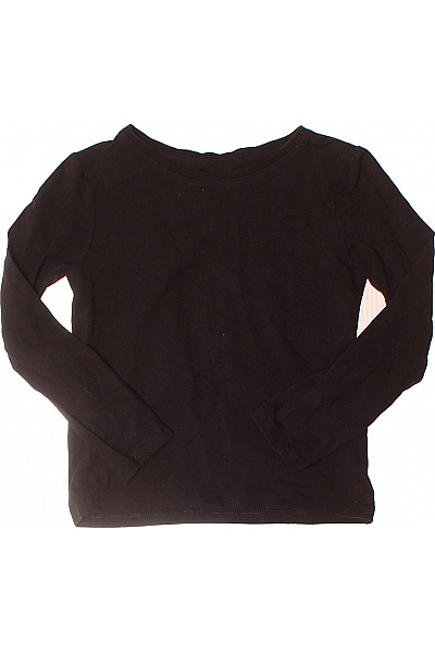 HM  Dívčí Dlouhý Rukáv Černé Jednoduché Základní Tričko Dětské Vel. 110/116 | HM  | obrázek 2