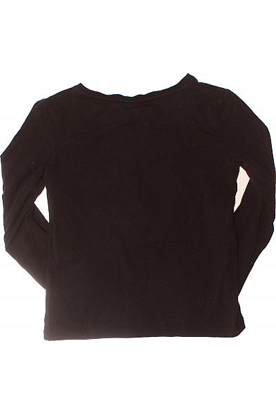 HM  Dívčí Dlouhý Rukáv Černé Jednoduché Základní Tričko Dětské Vel. 110/116 | HM  | obrázek 3