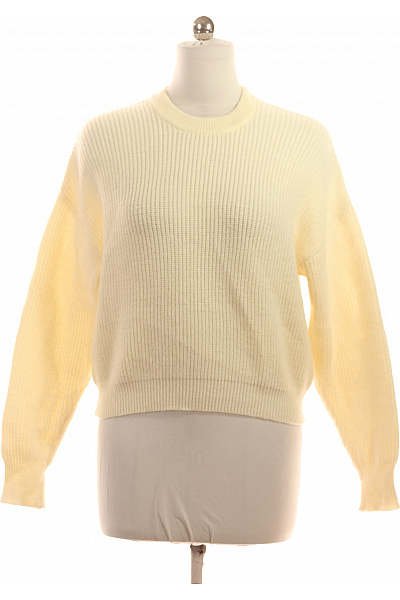 Neo Noir Dámský žebrovaný Pulovr S Dlouhým Rukávem žlutý Vel. 38