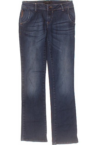 PULZ JEANS Dámské Modré Strečové Džíny Seprané Rovné Klasické Velikost 28