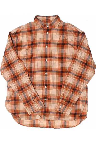 Ralph Lauren Pánská Hnědá Oranžová Kostkovaná Flanelová Ležérní Košile DlouhýRukáv Vel. XL | Ralph Lauren | obrázek 2