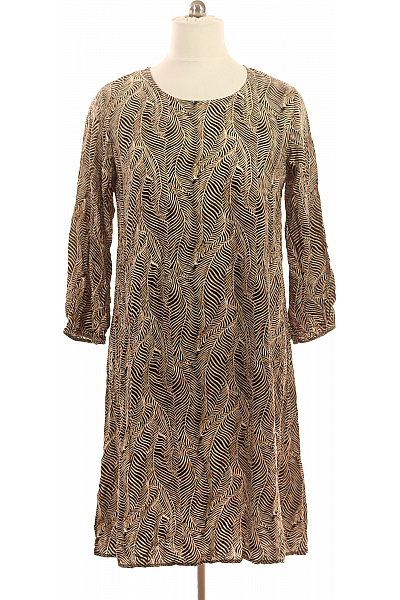 Cartoon Dámské šaty S Dlouhým Rukávem černé S Potiskem Velikost 44