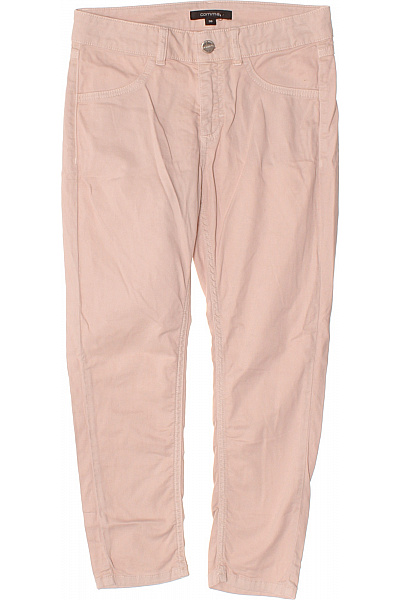 COMMA Dámské růžové plátěné kalhoty ležérní s kapsami rovné nad kotníky Vel. 36 | COMMA | obrázek 2