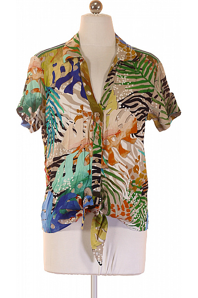 DESIGUAL Dámská Košile S Krátkým Rukávem Vzorovaná Havajská Ležérní Velikost S